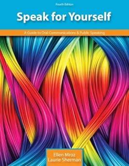 speak for yourself a guide to oral communications and public speaking 4th edition ellen mroz, laurie sherman
