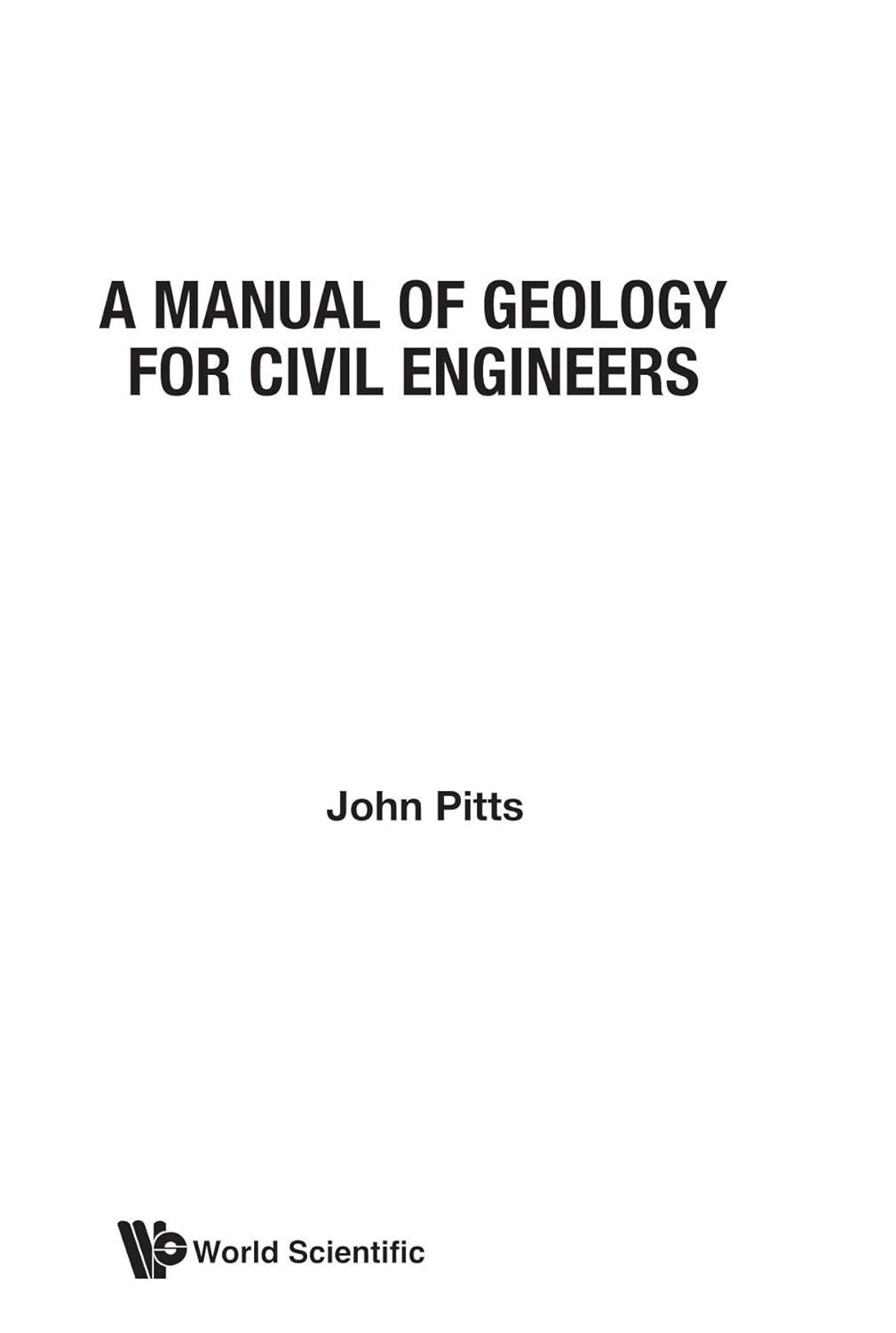 a manual of geology for civil engineers 1st edition john pitts 9971978059, 978-9971978051