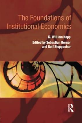 the foundations of institutional economics 1st edition k. william kapp, sebastian berger , rolf steppacher