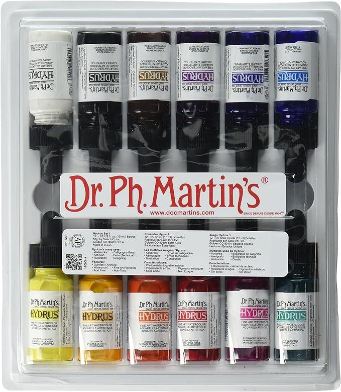 dr ph martins hydrus fine art watercolor 0.5 fl oz hydr05ozset1 dr. ph. martin's b005wjx9os