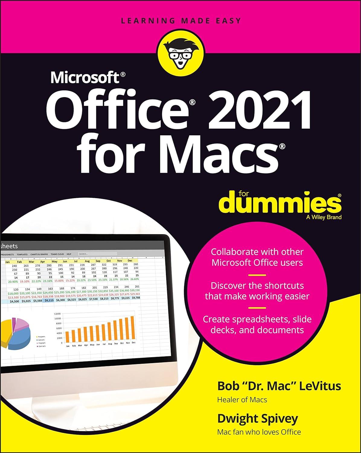 office 2021 for macs for dummies 1st edition bob levitus, dwight spivey 1119840449, 978-1119840442