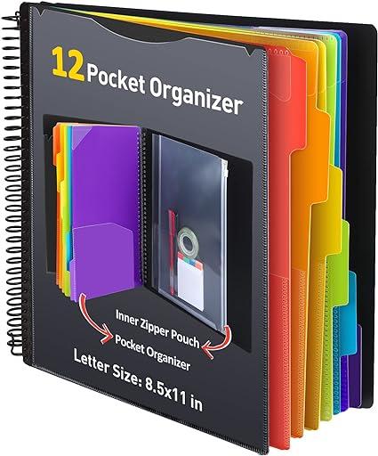 habgp 12 pocket plastic folders with 6 dividers  habgp b09gylsl5k