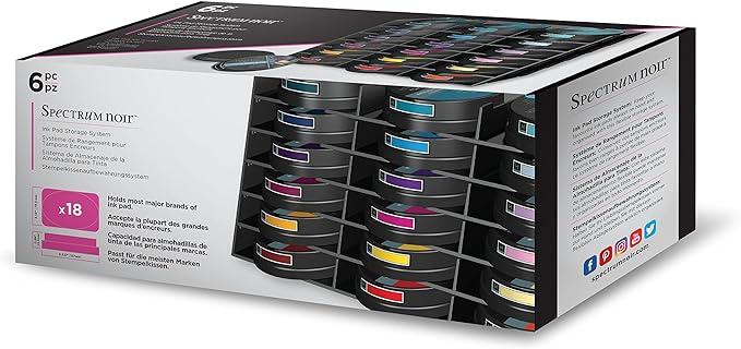 spectrum noir 6pc universal ink pad storage unit tray stackable and customisable holder  spectrum noir