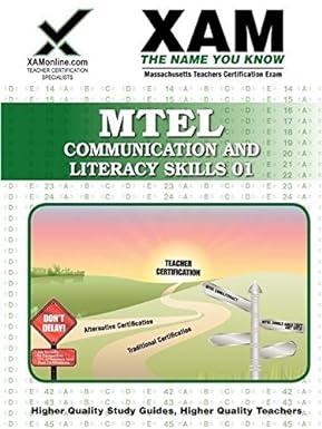 mtel communication and literacy skills 01 teacher certification 1st edition sharon wynne 1581972873,