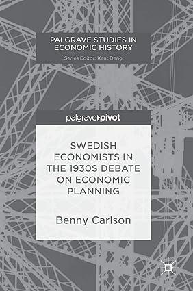 swedish economists in the 1930s debate on economic planning 1st edition benny carlson 3030036995,