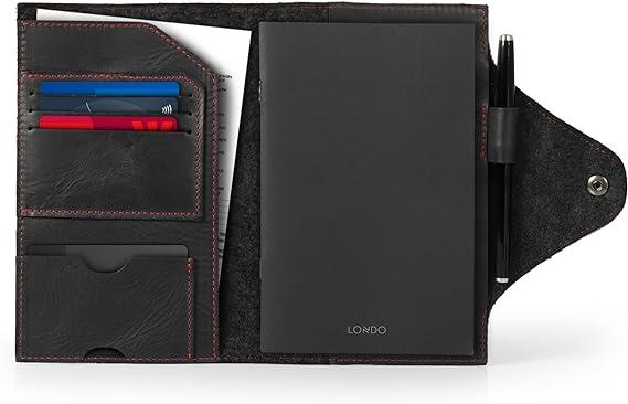 londo genuine leather portfolio with notepad and snap closure otto423 londo b08b3z4yfk