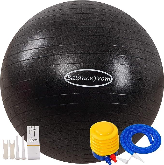 balancefrom anti-burst and slip resistant exercise ball yoga ball ?bfeb-65blk balancefrom b07s4gqry1