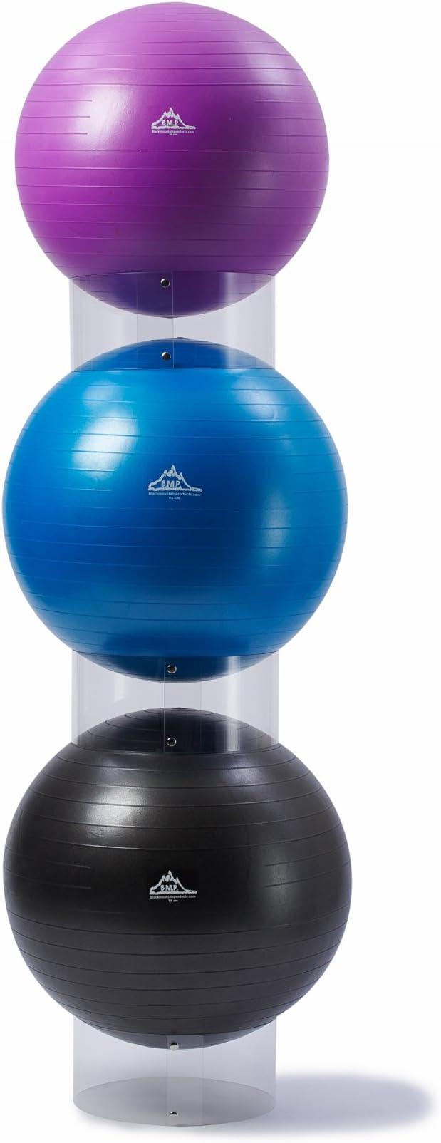 black mountain products bmp exercise stability ball display holder set of 3 black mountain products b0722651dm