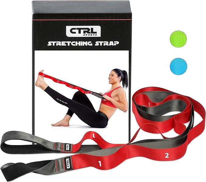 ctrl sports stretching strap with loops non elastic stretch band for physical therapy  ctrl sports b076mszz9l