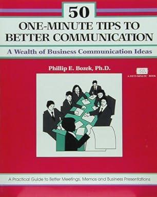 one minute tips to better communication a wealth of business communication ideas 1st edition phillip e. bozek
