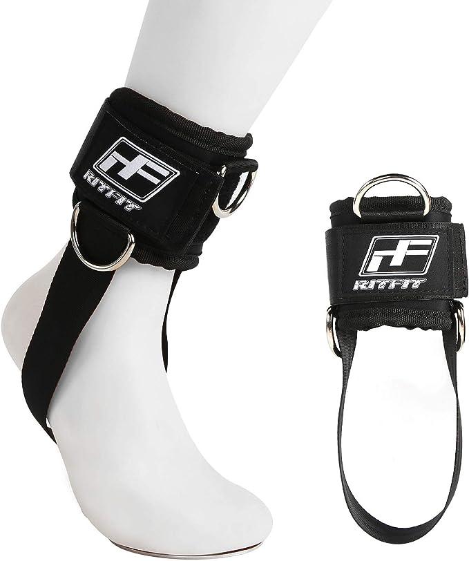 ritfit padded ankle strap for cable ?3 d-ring black (pair) ritfit b07ytx8bcc