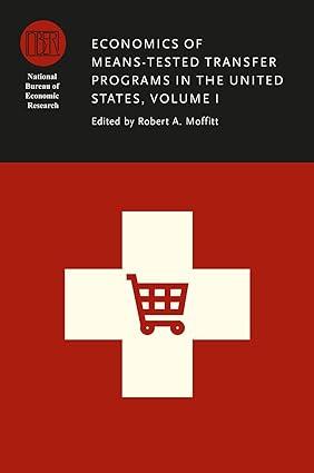 economics of means tested transfer  programs in the united states volume i 1st edition robert a. moffitt