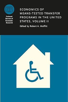Economics Of Means Tested Transfer Programs In The United States Volume II