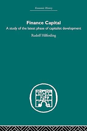 finance capital a study in the latest phase of capitalist development 1st edition rudolph hilferding