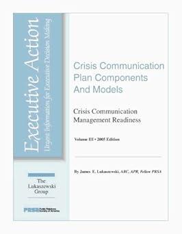 crisis communication plan components and models crisis communication management readiness volume iii 1st