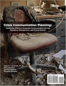 crisis communication planning 1st edition robert c. chandler 0975405713, 978-0975405710