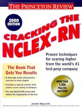 cracking the nclex rn 2000 edition 2000 edition jennifer meyer r.n 037575542x, 978-0375755422