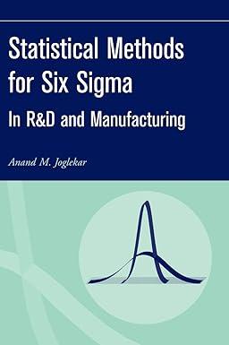 statistical methods for six sigma in r and d and manufacturing 1st edition anand m. joglekar 0471203424,
