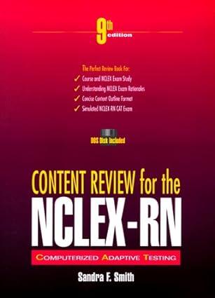 content review for the nclex rn computerized adaptive testing 9th edition sandra f. smith 083851507x,