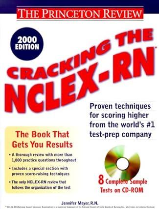 cracking the nclex rn with cd rom, 2000 6th edition jennifer meyer r.n. 0375755438, 978-0375755439