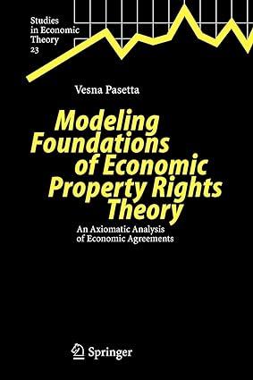 modeling foundations of economic property rights theory an axiomatic analysis of economic agreements 1st