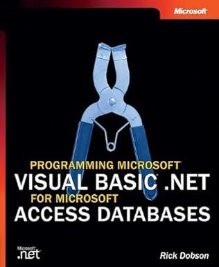 programming microsoft visual basic net for microsoft access databases 1st edition rick dobson 0735618194,