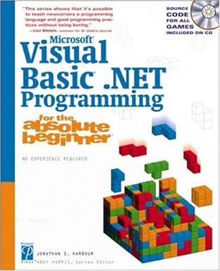 microsoft visual basic net programming for the absolute beginner 1st edition jonathan s. harbour 1592000029,