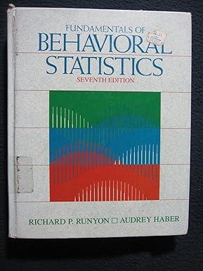 fundamentals of behavioral statistics 7th edition richard p. runyon 0070543267, 978-0070543263
