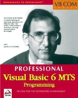 professional visual basic 6 mts programming 1st edition matt bortniker, james m. conard, matthew bortniker