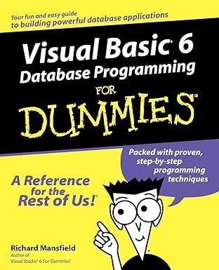 visual basic 6 database programming for dummies 1st edition richard mansfield 0764506250, 978-0764506253