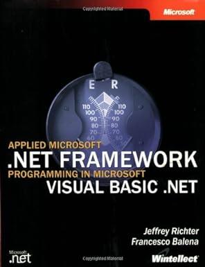 applied microsoft net framework programming in microsoft visual basic net 1st edition jeffrey richter,