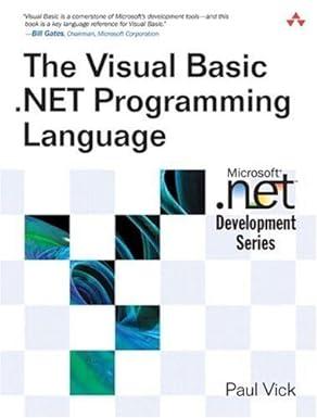 the visual basic net programming language 1st edition paul vick 0321169514, 978-0321169518