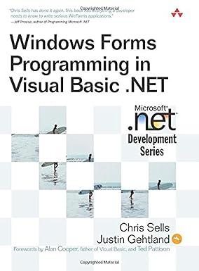 windows forms programming in visual basic net 1st edition chris sells, justin ghetland 0321125193,
