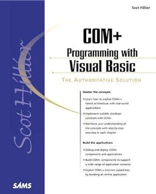 com plus programming with visual basic 1st edition scot hillier 067231973x, 978-0672319730