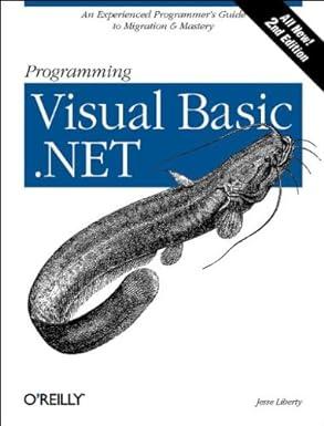 programming visual basic net 2nd edition jesse liberty 0596004389, 978-0596004385
