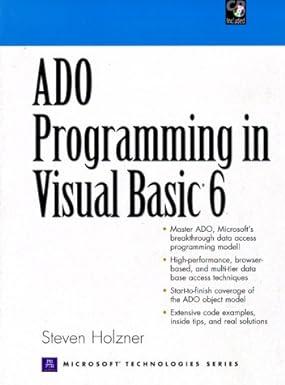 ado programming in visual basic 6 1st edition steven holzner 0130858579, 978-0130858573