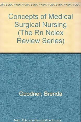 concepts of medical surgical nursing the rn nclex review series 1st edition brenda goodner 0944132855,