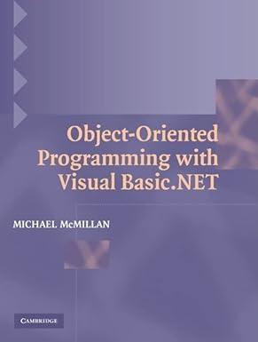 object oriented programming with visual basic net 1st edition michael mcmillan 978-0521539838