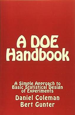 a doe handbook a simple approach to basic statistical design of experiments 1st edition bert gunter, daniel