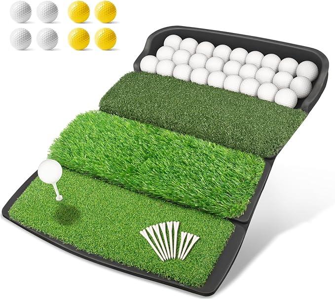 golfguru golf mat foldable 4-in-1 indoor outdoor training  golfguru b0c5r4zsp7