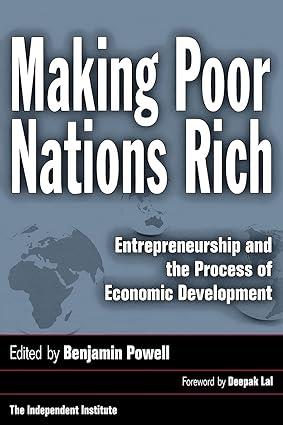 making poor nations rich entrepreneurship and the process of economic development 1st edition benjamin powell