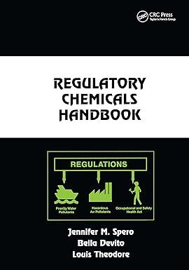 regulatory chemicals handbook 1st edition jennifer m. spero, bella devito, louis theodore 0824703901,