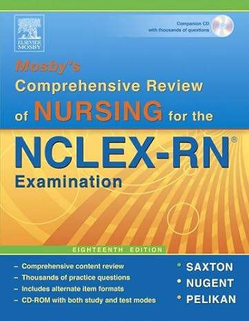 mosbys comprehensive review of nursing for nclex rn 18th edition patricia m. nugent, judith s. green, mary