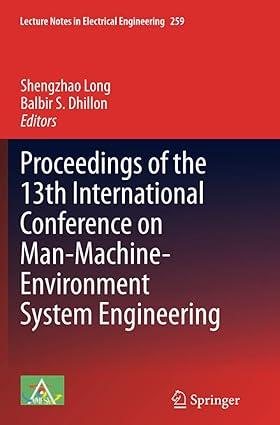 proceedings of the 13th international conference on man machine environment system engineering 1st edition