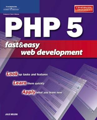php 5 fast and easy web development 1st edition julie c. meloni 1592004733, 978-1592004737