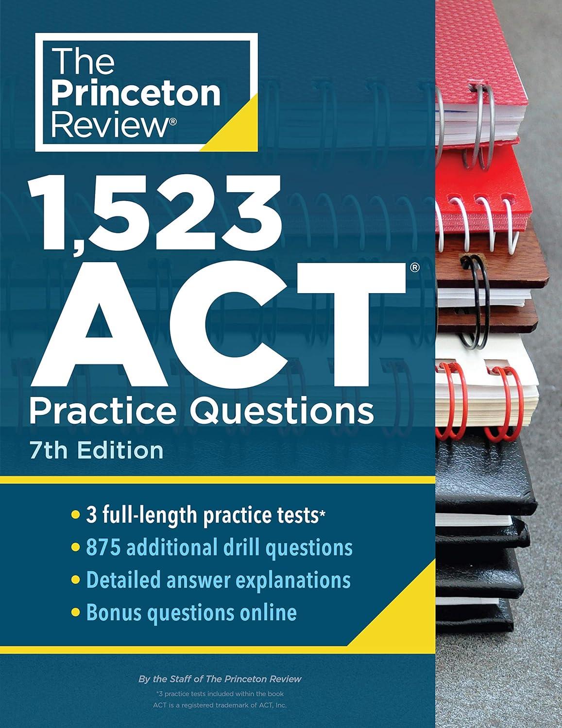 1,523 act practice questions 7th edition the princeton review 0525570314, 978-0525570318