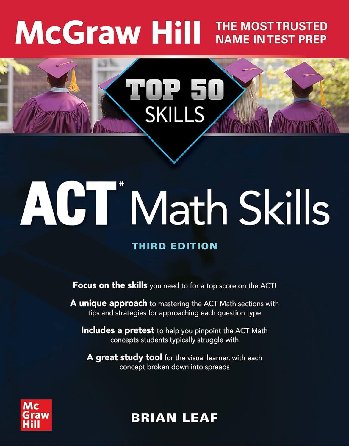 top 50 act math skills 3rd edition brian leaf 126427484x, 978-1264274840