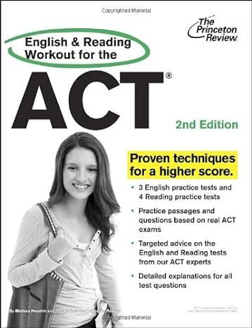 english and reading workout for the act 2nd edition princeton review 0307945944, 978-0307945945