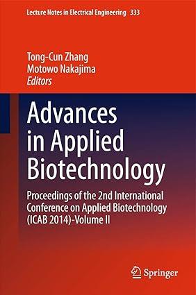 advances in applied biotechnology proceedings of the 2nd international conference on applied biotechnology