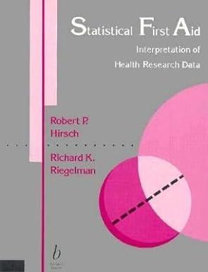statistical first aid interpretation of medical research data 1st edition robert p. hirsch, richard k.